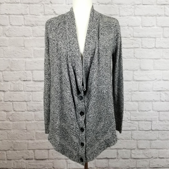Alice + Olivia gray draped button front cardigan women's size XS New With Tsgs - Picture 5 of 9